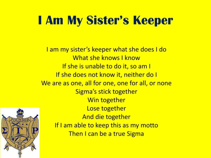 I am my sisters keeper poem