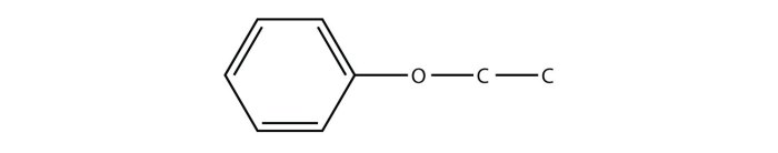 Draw the ether with the common name phenyl propyl ether.